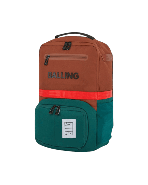MOCHILA  HOCKEY CESPED BALLING ALTER1 HOCKEY TABACO, VERDE Y ROJO