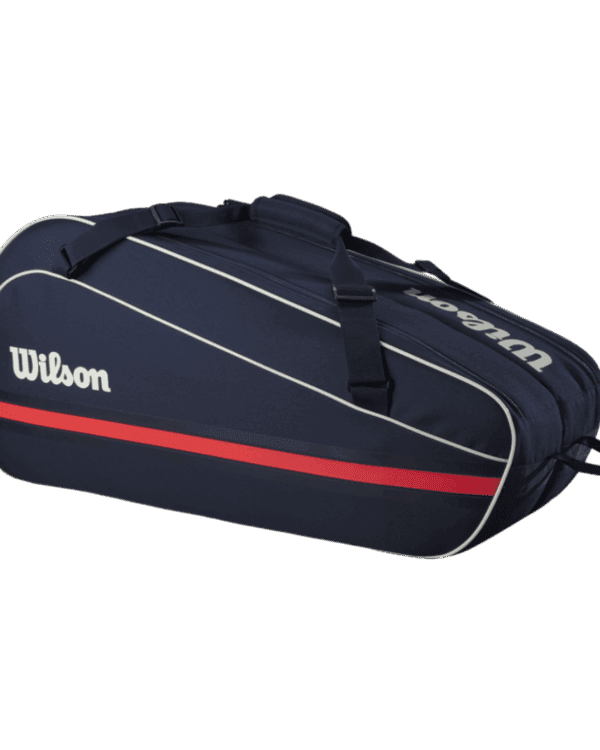 Bolso Raquetero Tenis Wilson Team 6PK Raquet Bag Color Azul -2025-